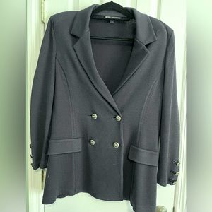 St. John’s Textured Knit Double breasted Navy Blue  Jacket with Gold Buttons
